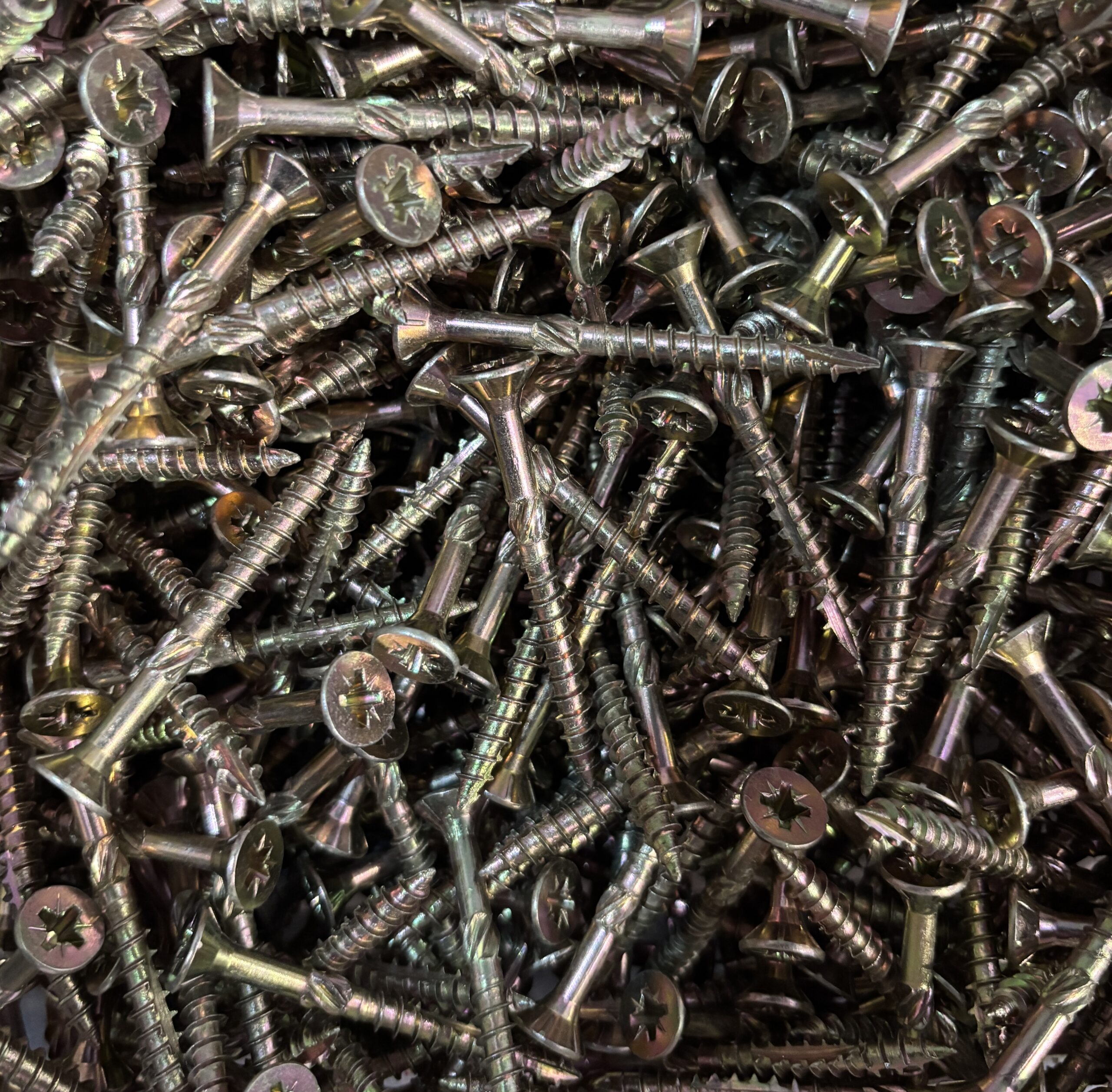IMPACT WOOD SCREWS – ZINC & YELLOW PASSIVATED – 5.0 × 50MM (TUB ~1600)